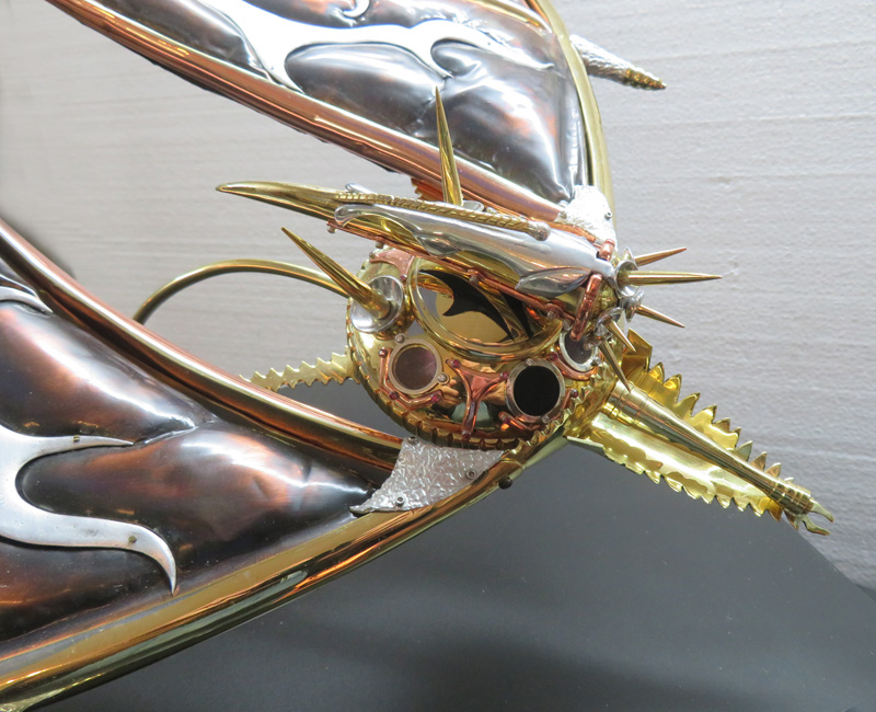 Alien Spacecraft Sculpture Making Chapel close-up nuclear reactor and proton cannon