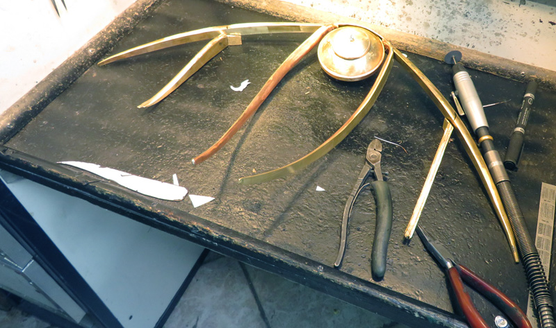 Alien Spacecraft Sculpture Making inner struts