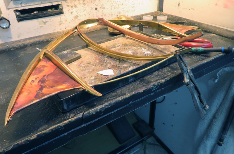 Alien Spacecraft Sculpture Making copper foil wings