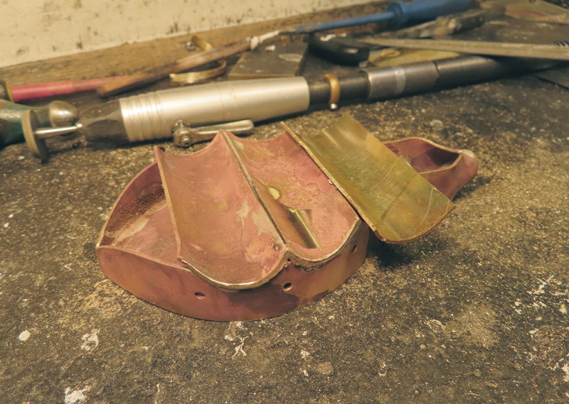 Buzz Beetle Fighter half of the tubing forming concave shape