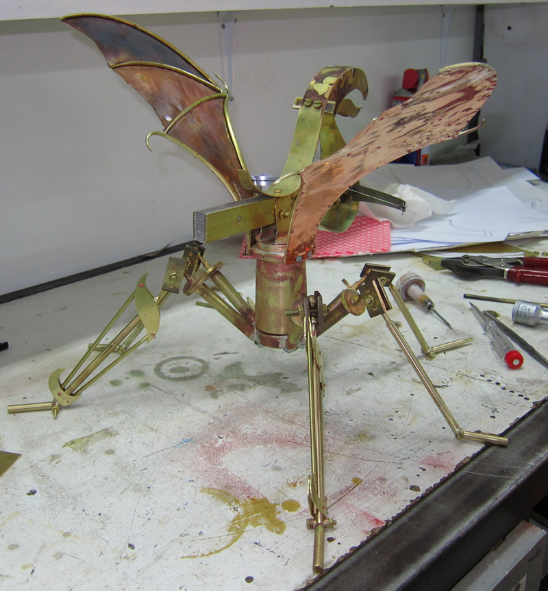 Dragon Bow Sculpture developing the wings