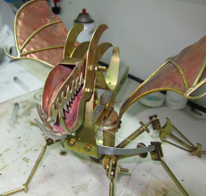 Dragon Bow Sculpture making the head