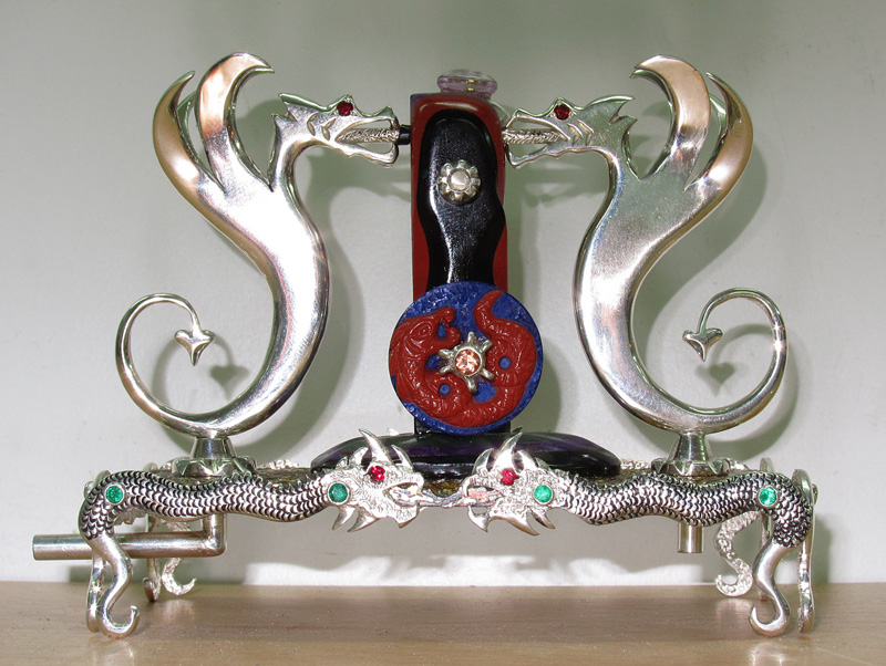 Dragon's Breath Sculpture front side showing the flywheel