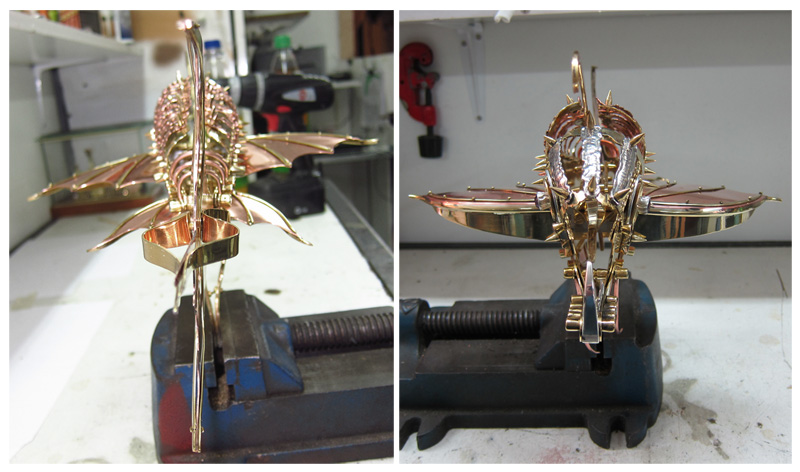 Fodiator Bow Sculpture - Horizontal view front and back