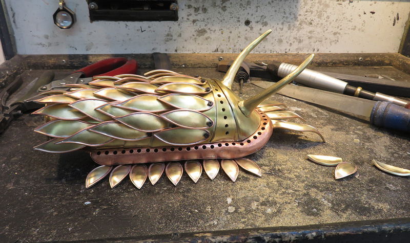 Leaf Slug Sculpture Assembling Leaves