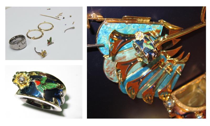 Nest Wall Sculpturetitanium hummingbird ring