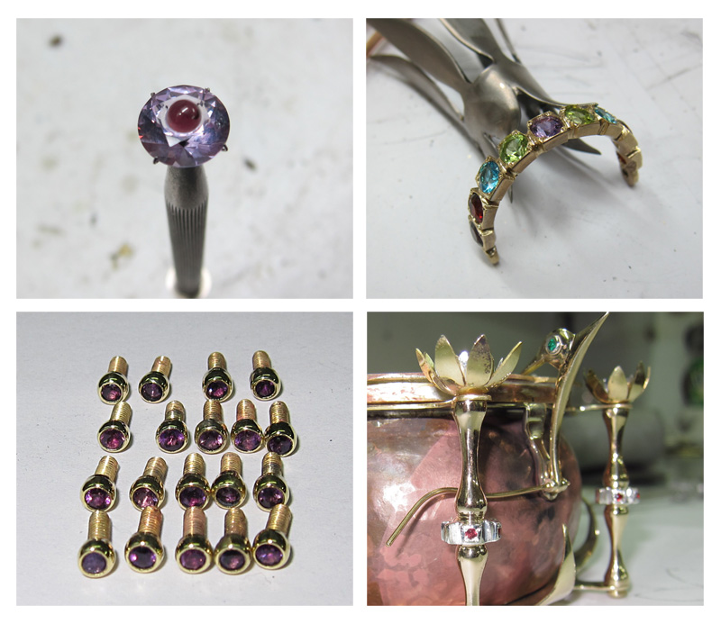 Nest Wall Sculpture some of the gemstones