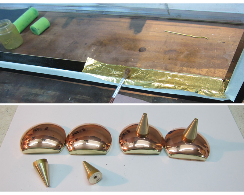 Nest Wall Sculpture Gilded Frame with copper caps