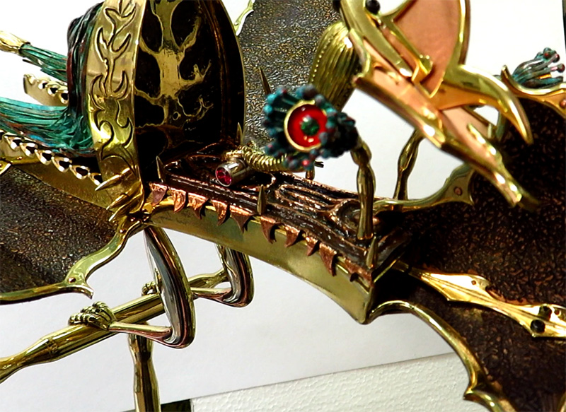 Soul Grasp Chimera Sculpture Making - close-up of side viewtop View