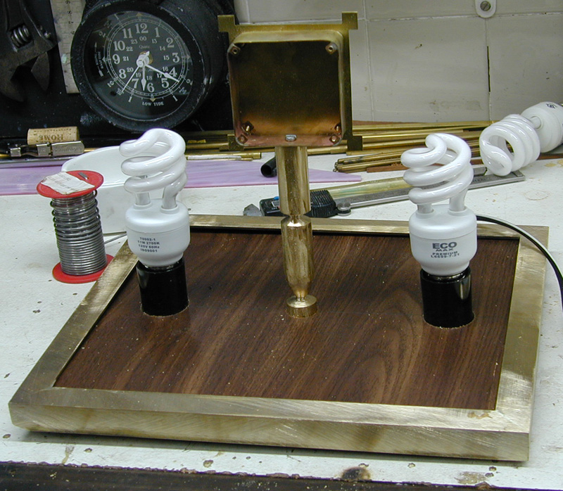 Steampunk Clock lights and brass box